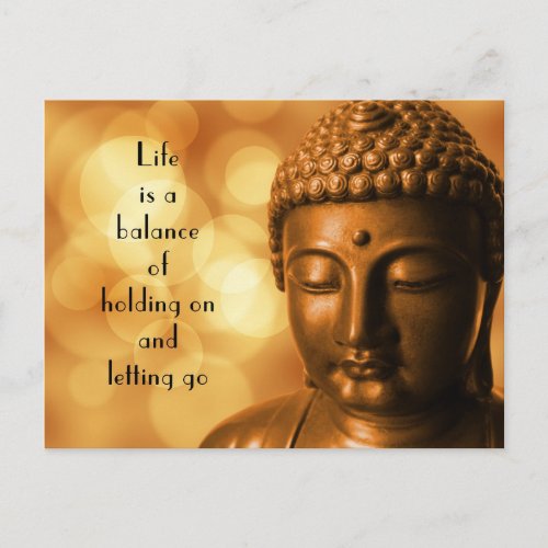 Inspirational Quote with a Buddha Image Postcard