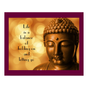 Inspirational Quote with a Buddha Image Poster