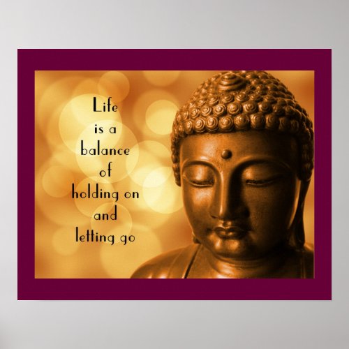 Inspirational Quote with a Buddha Image Poster