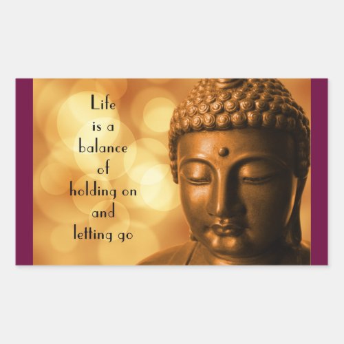 Inspirational Quote with a Buddha Image Rectangular Sticker