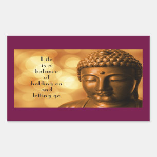 Inspirational Quote with a Buddha Image Rectangular Sticker