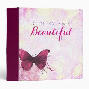 Inspirational Quote With A Watercolor Butterfly Binder