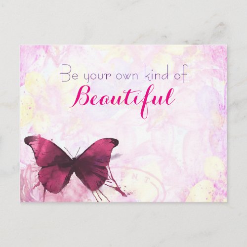 Inspirational Quote With A Watercolor Butterfly Postcard