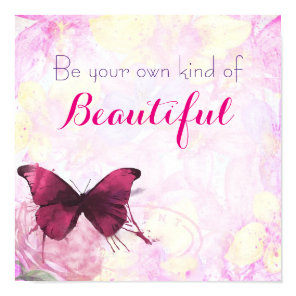 Inspirational Quote With A Watercolor Butterfly Poster