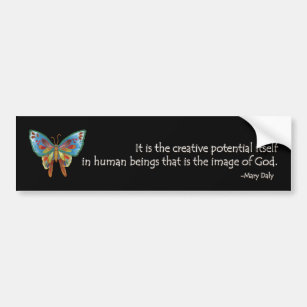 Inspirational Quote with Butterfly. Bumper Sticker