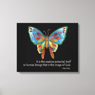 Inspirational Quote with Butterfly Canvas Print