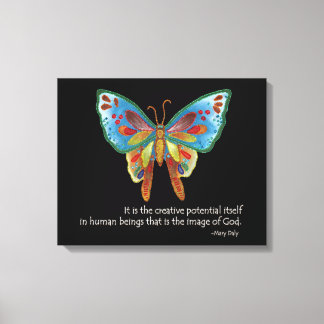 Inspirational Quote with Butterfly Canvas Print