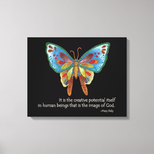 Inspirational Quote with Butterfly Canvas Print