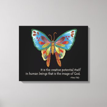 Inspirational Quote With Butterfly Canvas Print by sequindreams at Zazzle