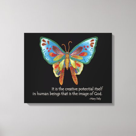 Inspirational Quote With Butterfly Canvas Print