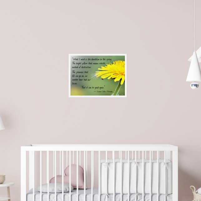 Inspirational Quote with Dandelion Picture Poster Zazzle