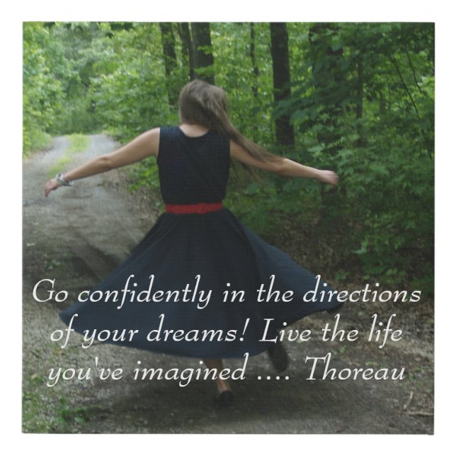 Inspirational quote with orginal photograph faux canvas print (Front)