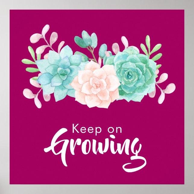 Inspirational Quote with Pastel Flowers Poster (Front)