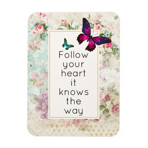 Inspirational Quote with Pretty Butterflies Magnet