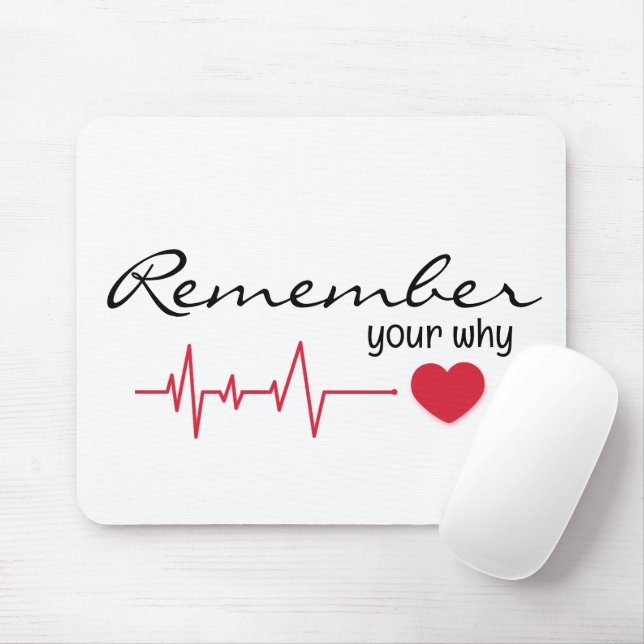Inspirational Quote With Red Heartbeat Mouse Pad (With Mouse)