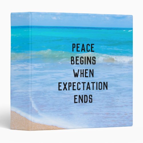 Inspirational Quote with Tropical Beach Scene Binder