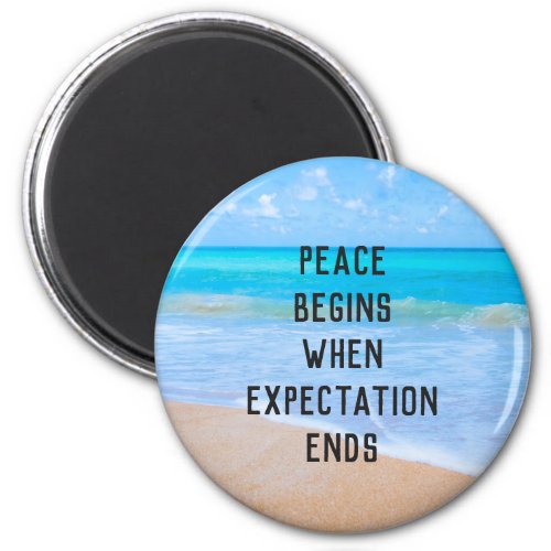 Inspirational Quote with Tropical Beach Scene Magnet