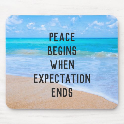 Inspirational Quote with Tropical Beach Scene Mouse Pad