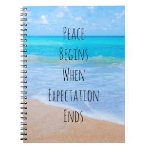 Inspirational Quote with Tropical Beach Scene Notebook