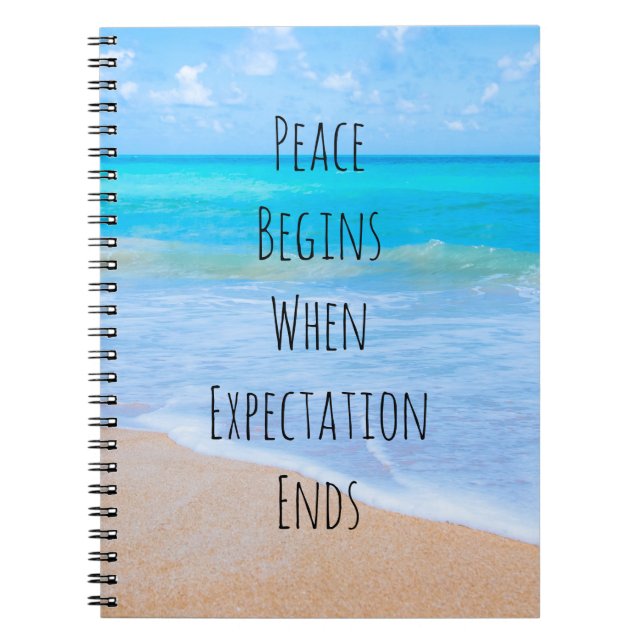 Inspirational Quote with Tropical Beach Scene Notebook (Front)