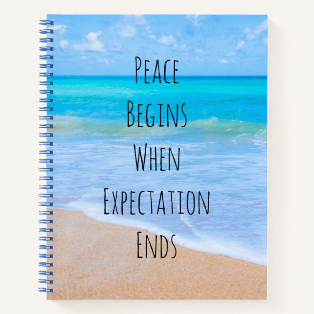 Inspirational Quote with Tropical Beach Scene Notebook (Front)