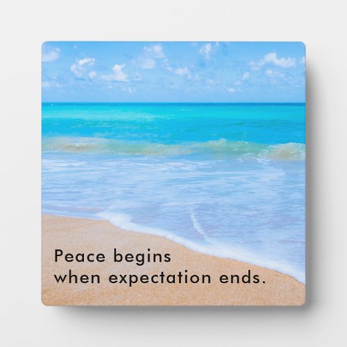 Inspirational Quote with Tropical Beach Scene Plaque