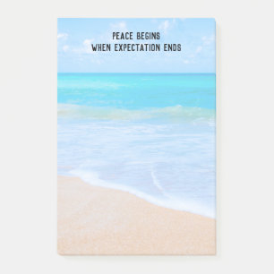 Inspirational Quote with Tropical Beach Scene Post-it Notes