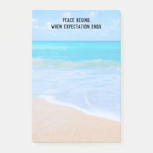 Inspirational Quote with Tropical Beach Scene Post_it Notes