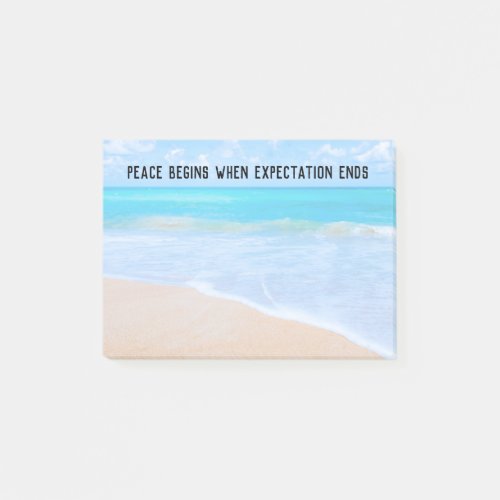 Inspirational Quote with Tropical Beach Scene Post_it Notes