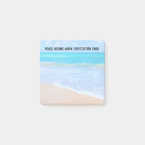 Inspirational Quote with Tropical Beach Scene Post_it Notes