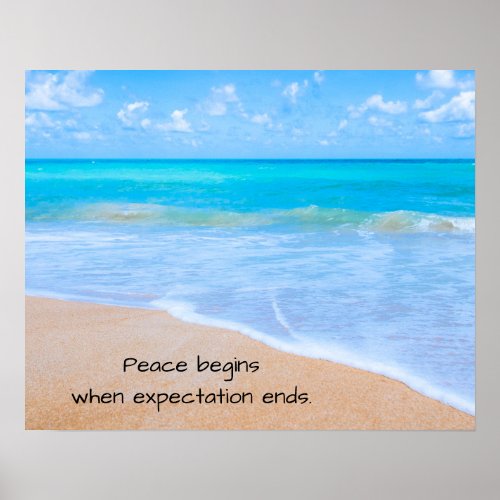 Inspirational Quote with Tropical Beach Scene Poster