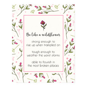 Inspirational Quote With Wildflower Pattern Poster