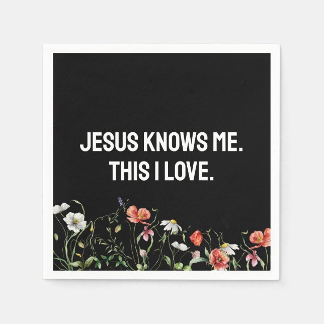 Inspirational Quote With Wildflowers Napkins (Front)