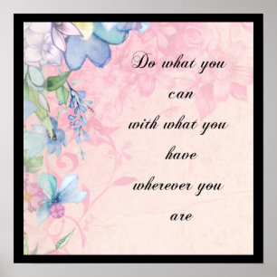 Inspirational Quote with Wildflowers Typography Poster
