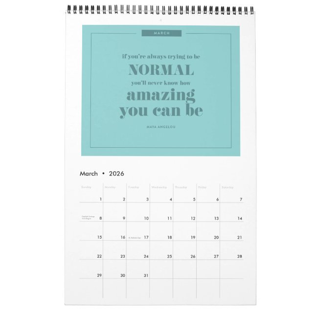 Inspirational Quotes 2026 Desk Calendar