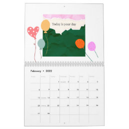 Inspirational Quotes Abstract Colorful 12-month Calendar