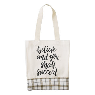 Inspirational Quotes:Believe And You Shall Succeed Zazzle HEART Tote Bag