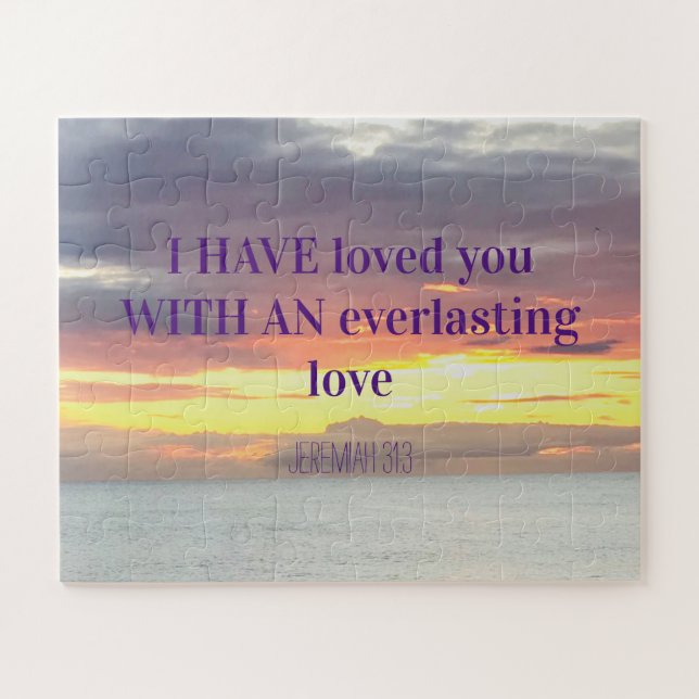 Inspirational quotes Bible Verse Christian Sunset  Jigsaw Puzzle (Horizontal)