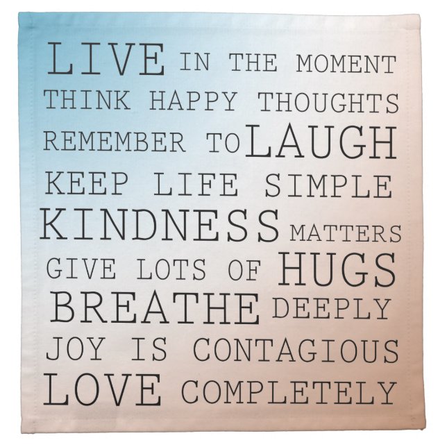 Inspirational Quotes Blue Brown Ombre        Cloth Napkin (Front)