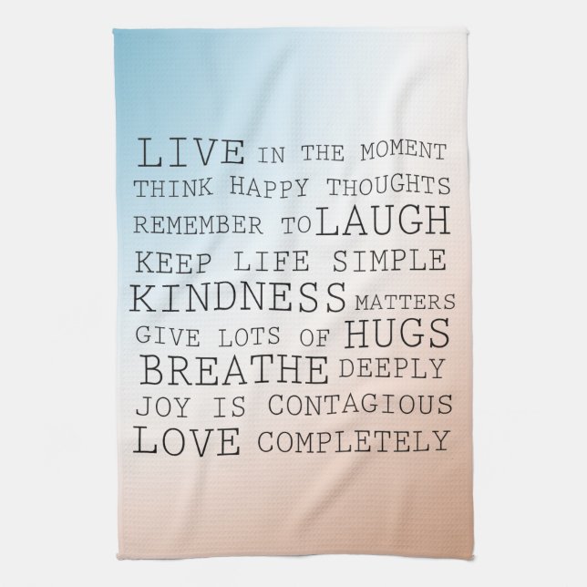  Inspirational Quotes Blue Brown Ombre        Kitchen Towel (Vertical)