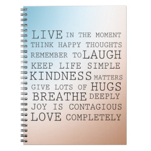 Inspirational Quotes Blue Brown Ombre          Notebook