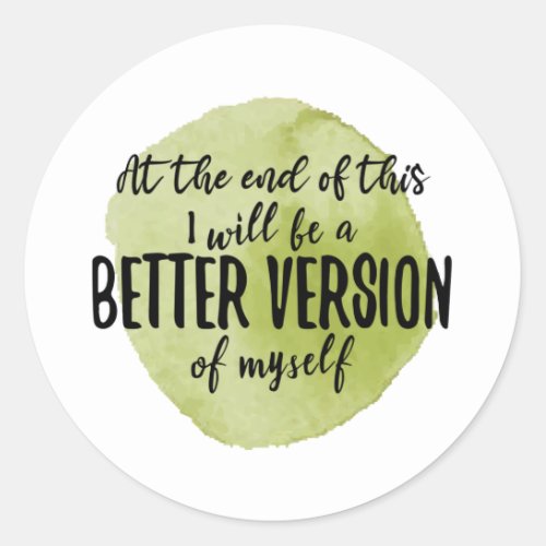 Inspirational quotes for self care classic round sticker