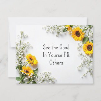 Inspirational Quotes Goodness Yellow Flowers   Postcard