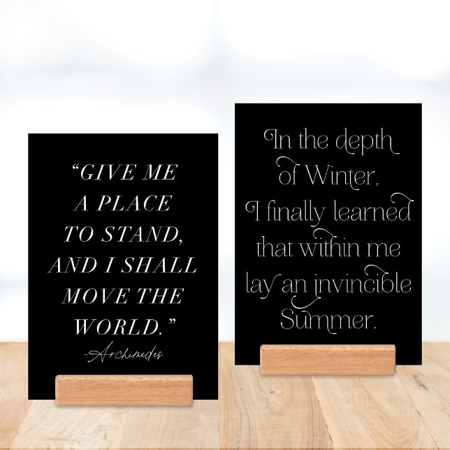 Inspirational Quotes Minimalist Art Black 2 Sided Holder (TWO SIDED DESIGN - FRONT AND BACK SHOWN)