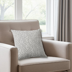 Inspirational Quotes on Home in Black and White Throw Pillow