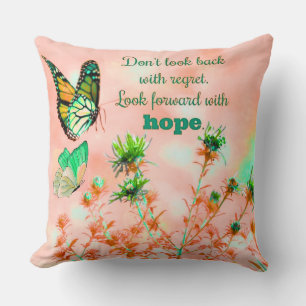 Inspirational Quotes on Hope Throw Pillow