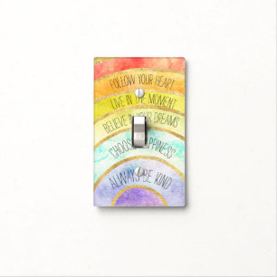 Inspirational Quotes Rainbow Light Switch Cover