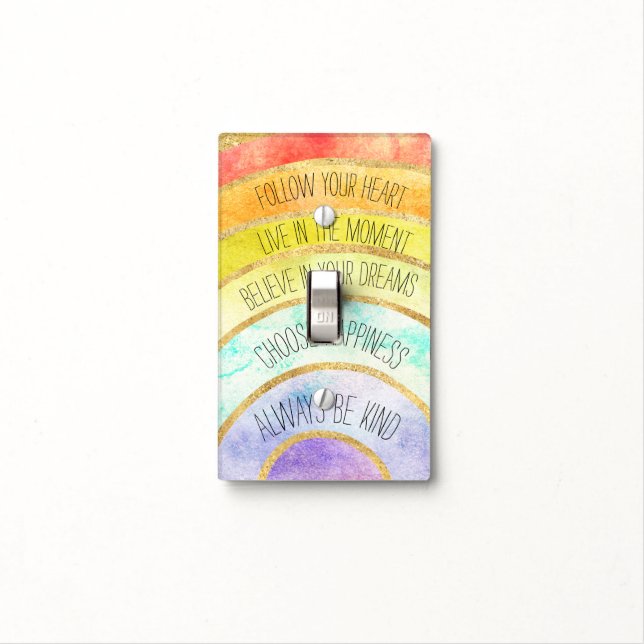 Inspirational Quotes Rainbow Light Switch Cover (In Situ)