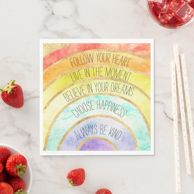 Inspirational Quotes Rainbow   Napkins (Insitu)
