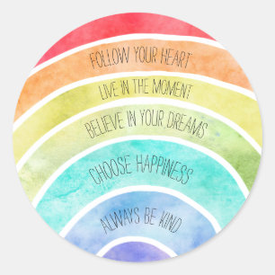 Inspirational Quotes Rainbow personalized Classic Round Sticker